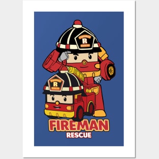 Robocar Fireman Posters and Art